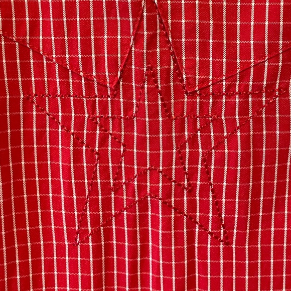 Wrangler Western Wear National Patriot Rodeo Shirt, long sleeve button down, red - Picture 4 of 11